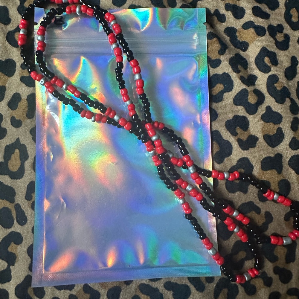Red and Black waist beads